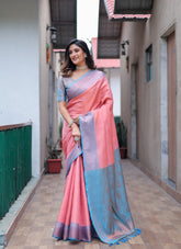 Rust Colour Wedding Wear Saree Looking